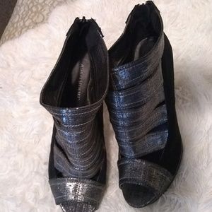 Black and Silver Heels